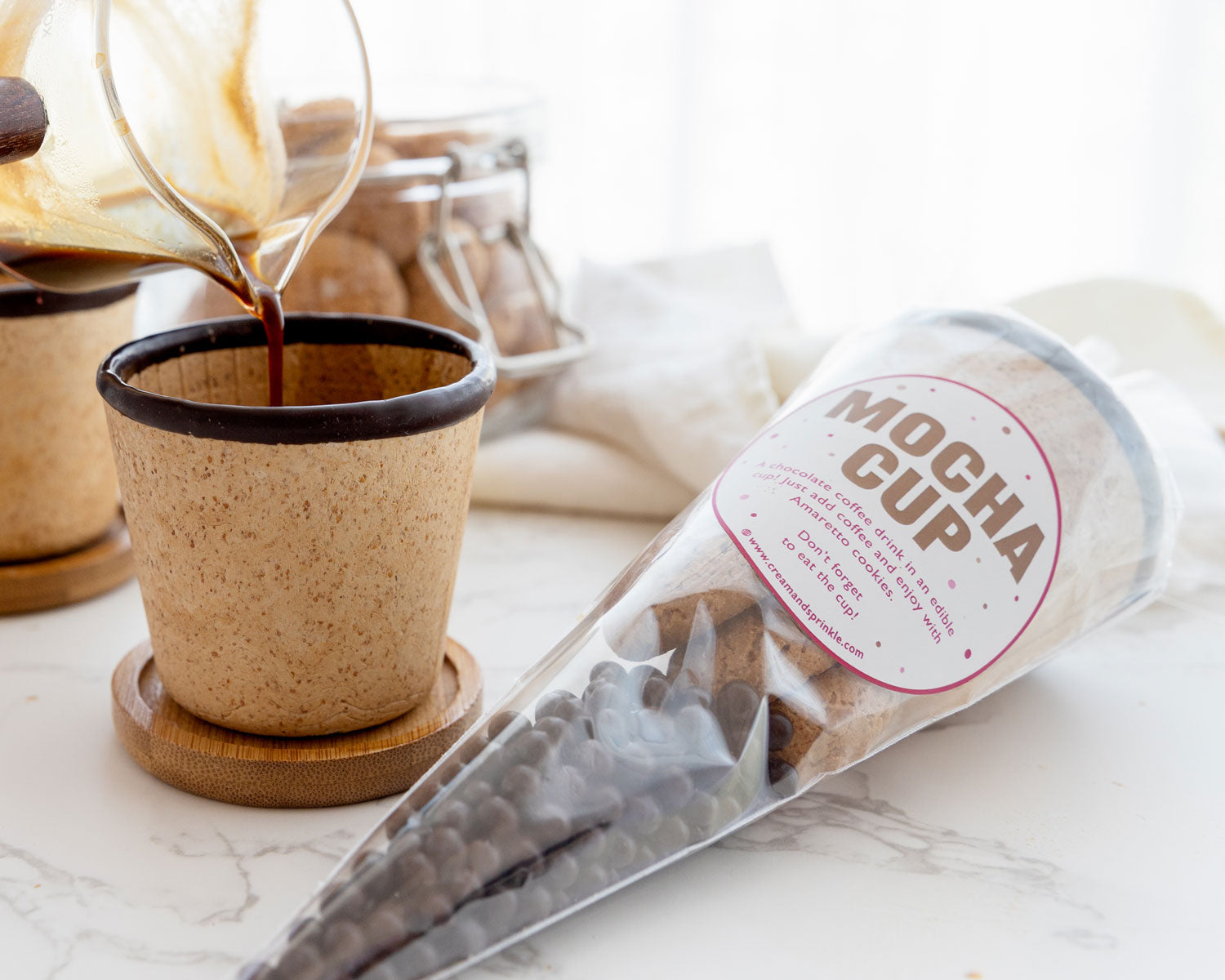 Cream and Sprinkle Mocha Cup - Edible Coffee Cup