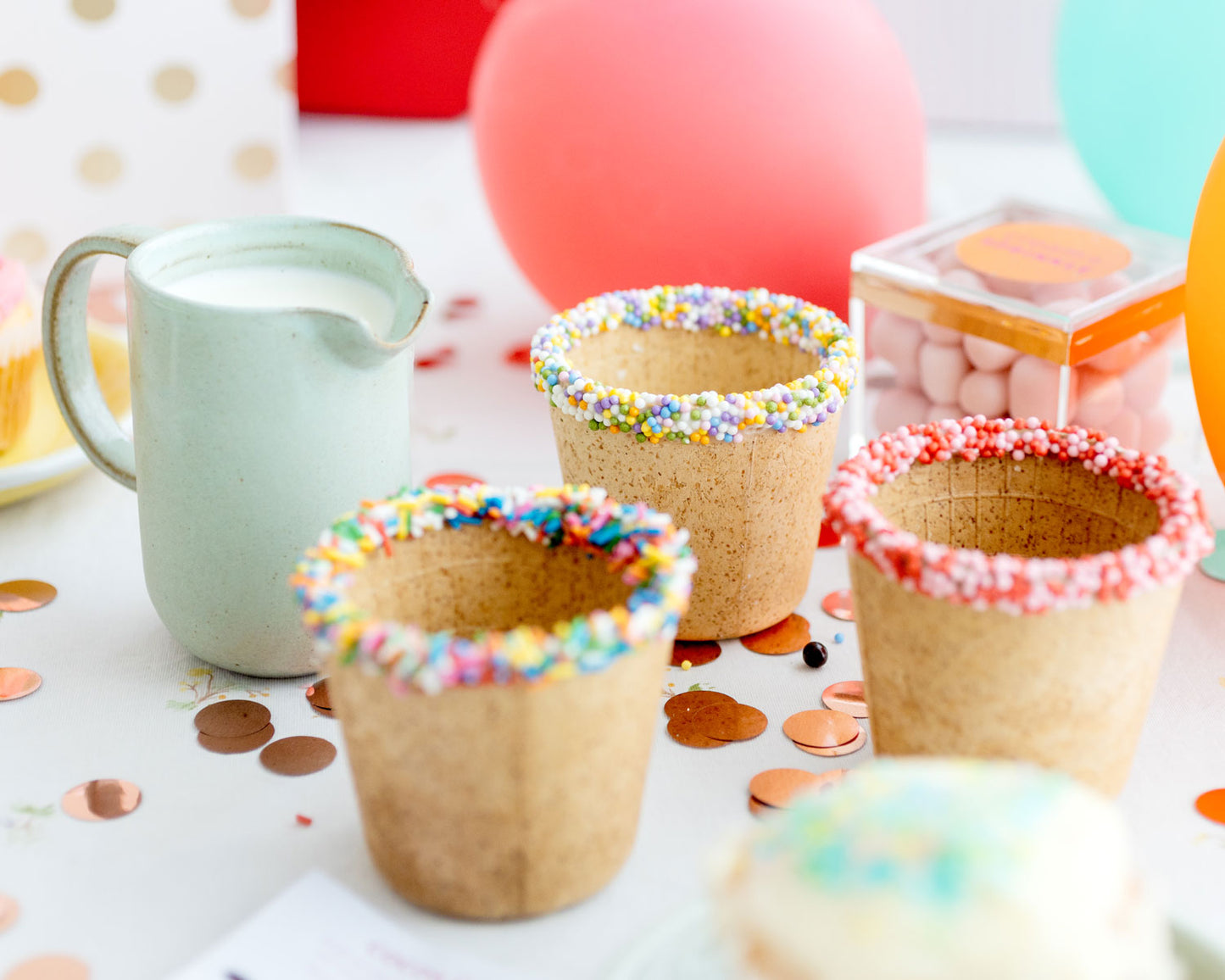 Cream and Sprinkle Cocoa Cup - The Cone Series - Edible Cup