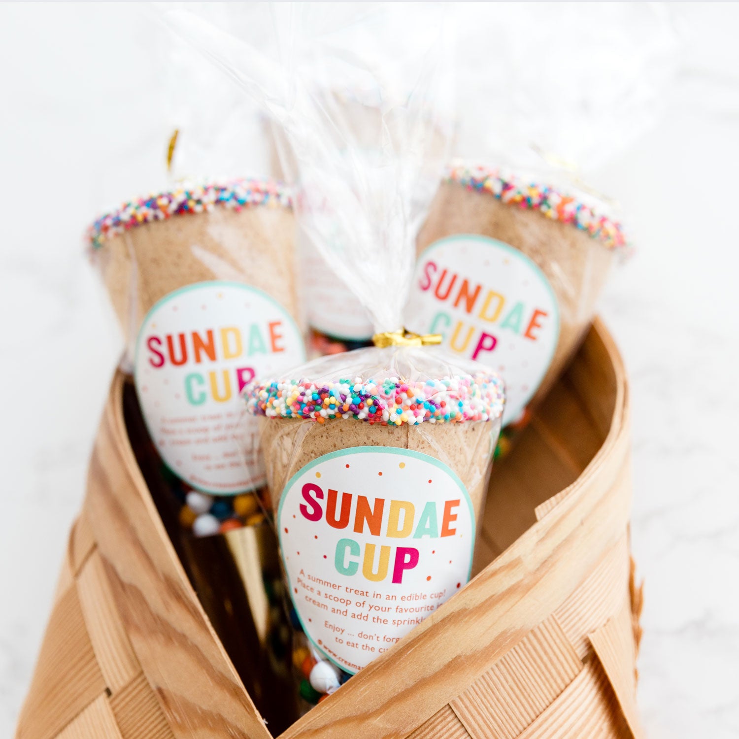 Cream and Sprinkle Sundae Cup Confetti - The Cone Series - Edible Cup