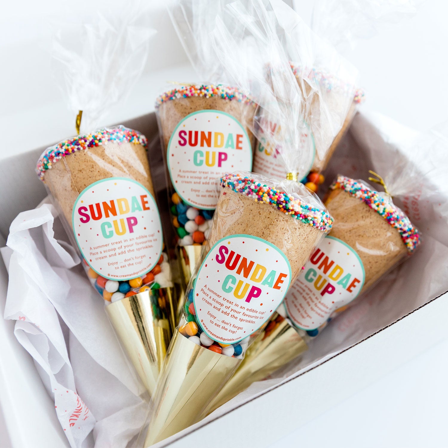 Cream and Sprinkle Sundae Cup Confetti - The Cone Series - Edible Cup